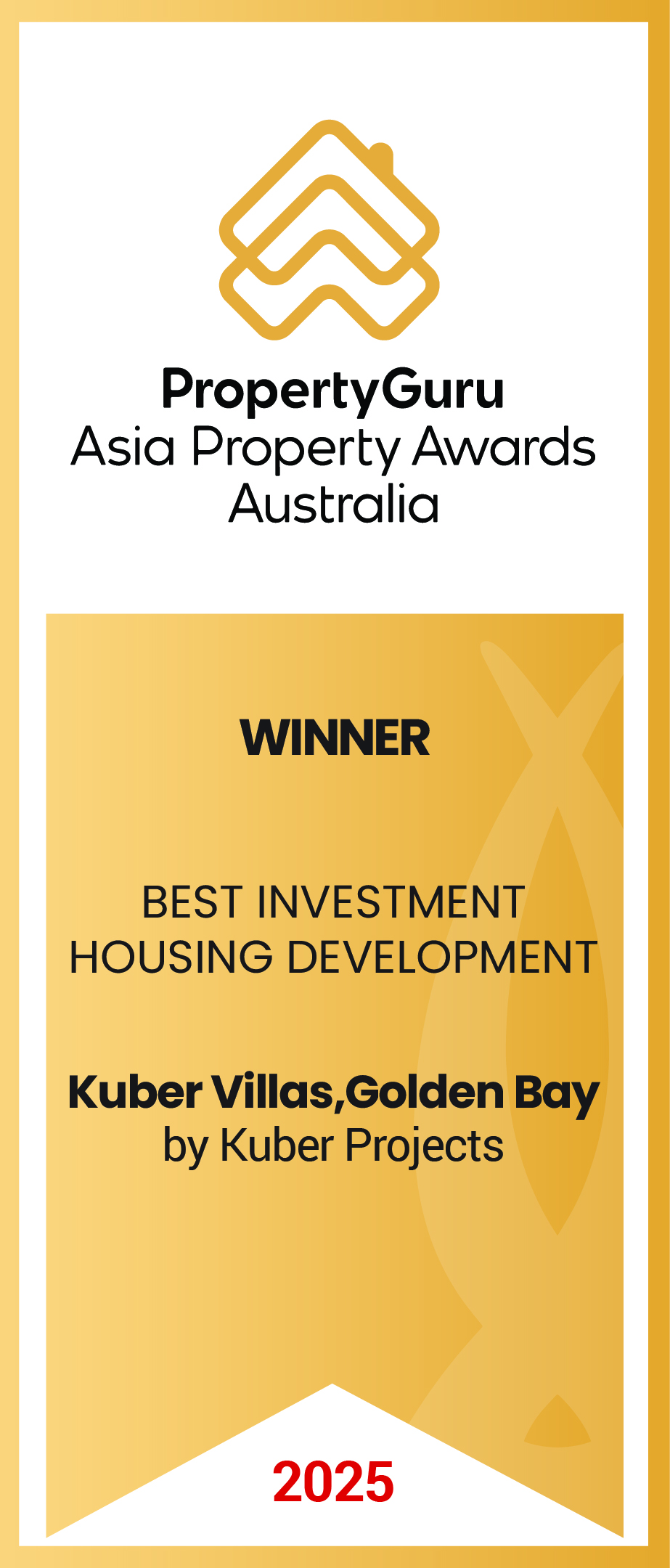 Award certificate for Best Breakthrough Developer