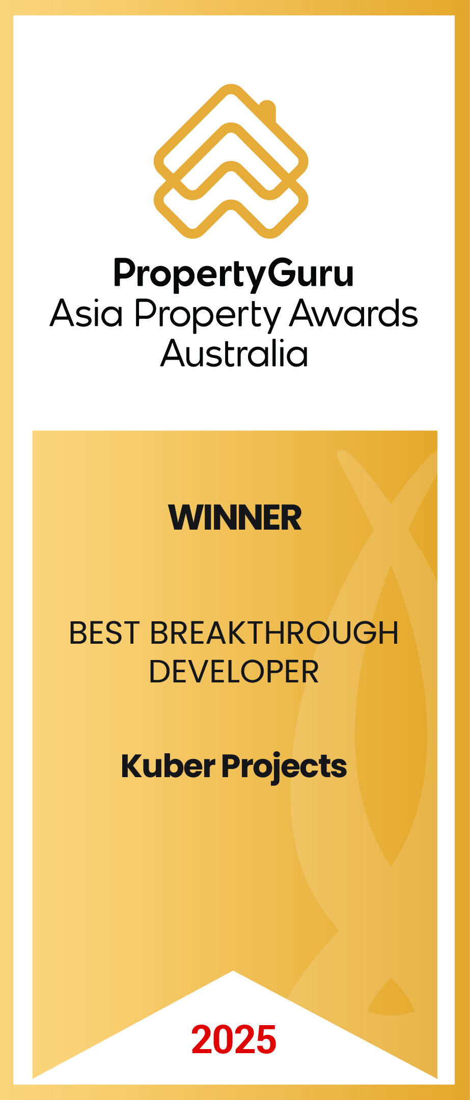 Winner Best Breakthrough Developer award