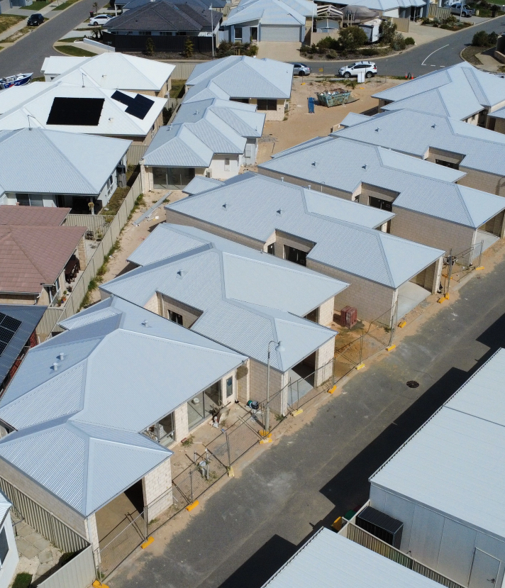 Aerial view of new housing development